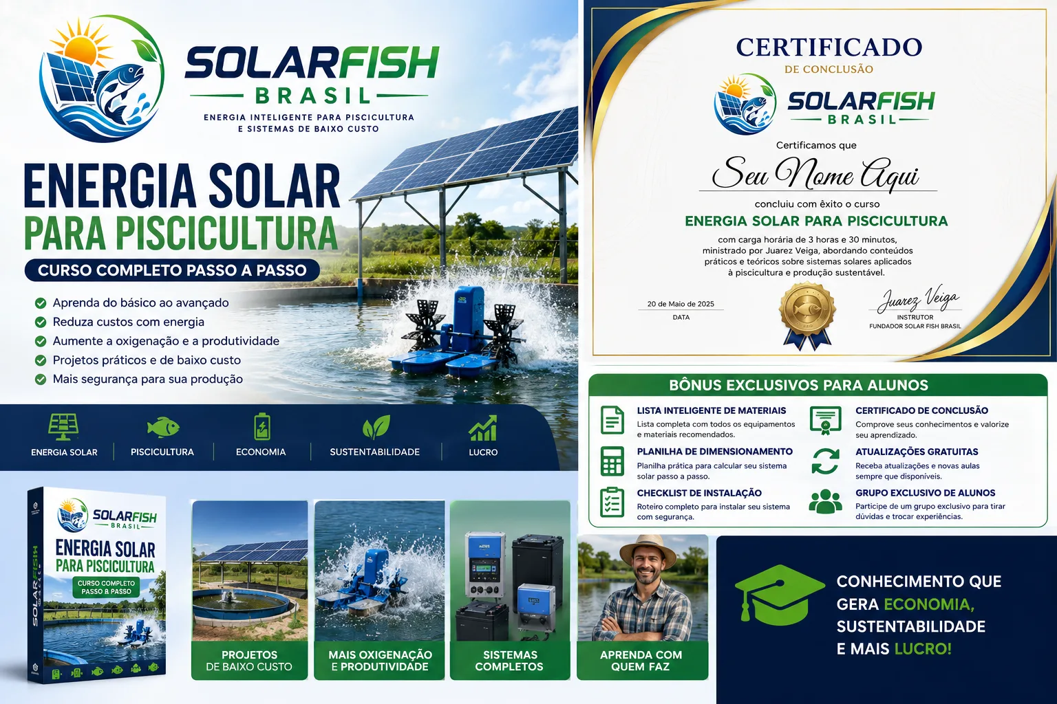Foto do anúncio Curso Online de Energia Solar para Piscicultura - SolarFish Brasil
