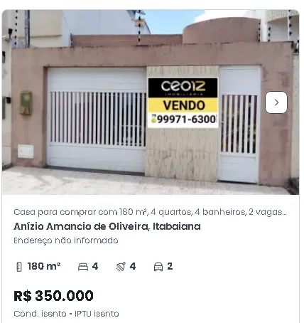 Foto do anúncio Casa à venda com 180 m² no Anízio Amancio de Oliveira