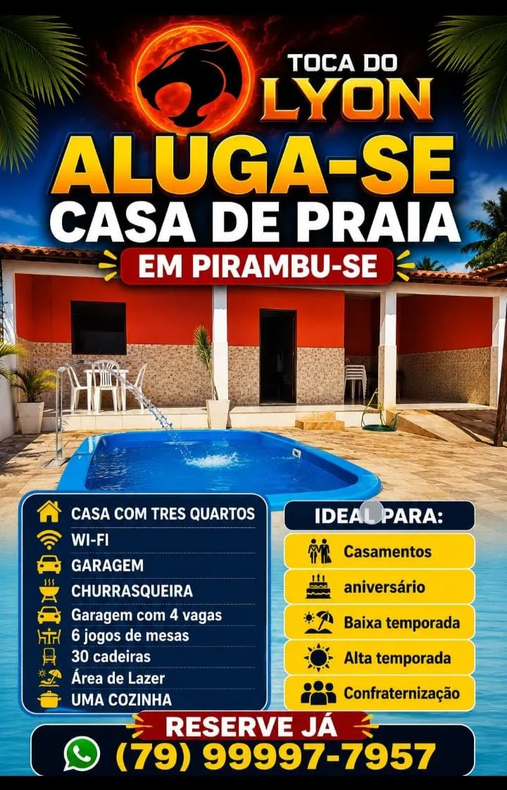 Foto do anúncio Aluga-se Casa de Praia Toca do Lyon em Pirambu