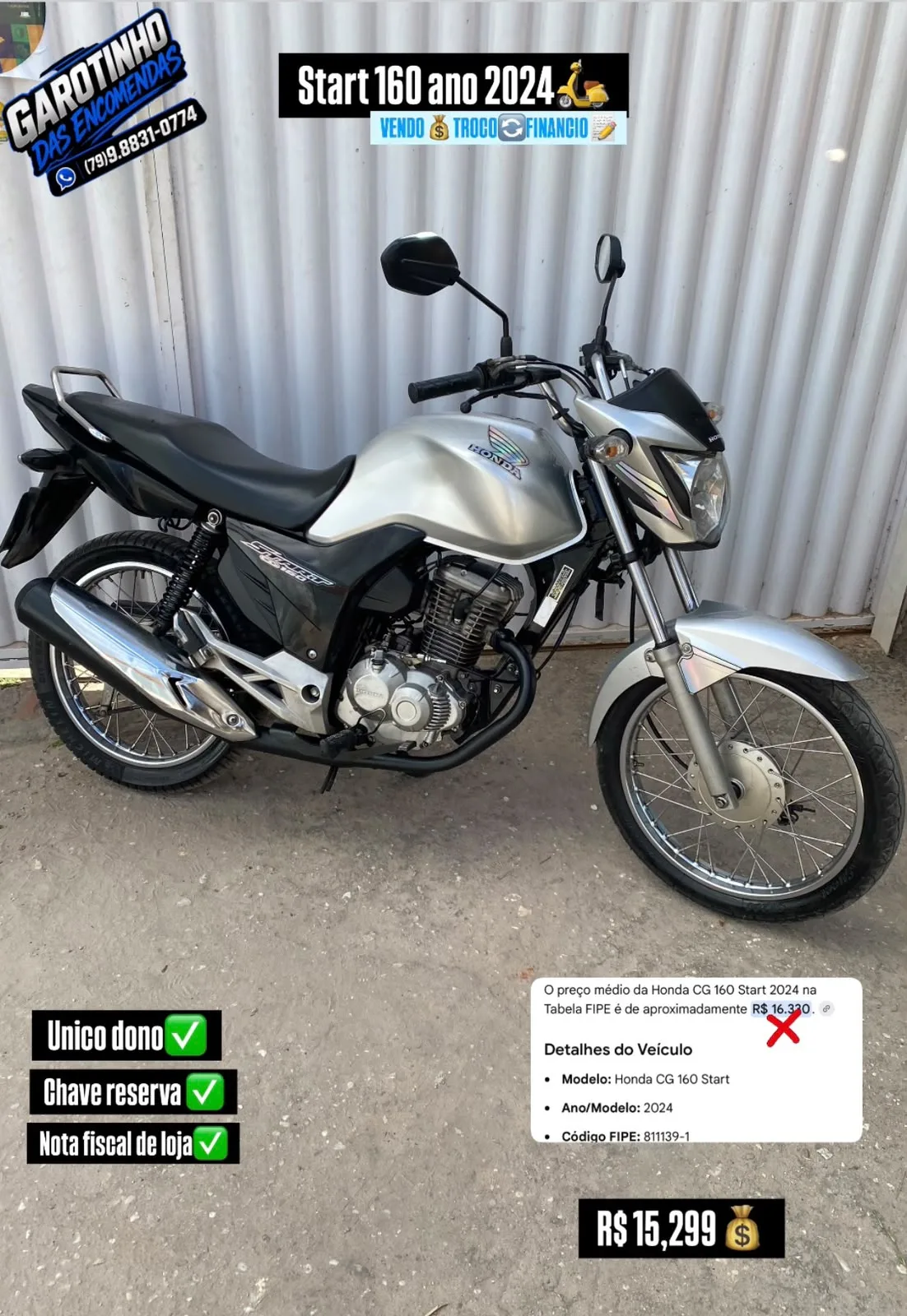Foto 1 de Honda CG 160 Start 2024 à venda