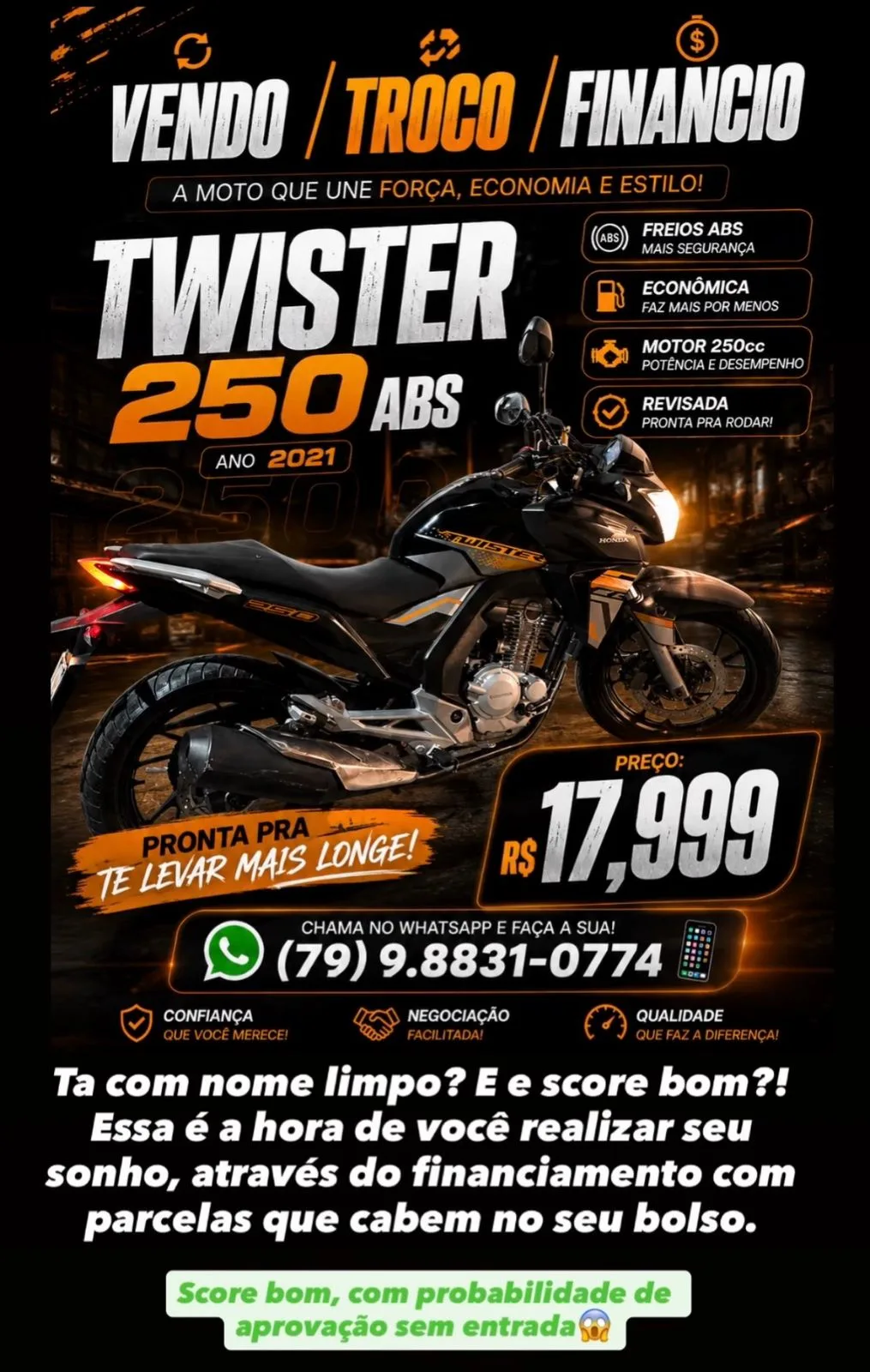 Foto do anúncio Honda Twister 250 ABS 2021