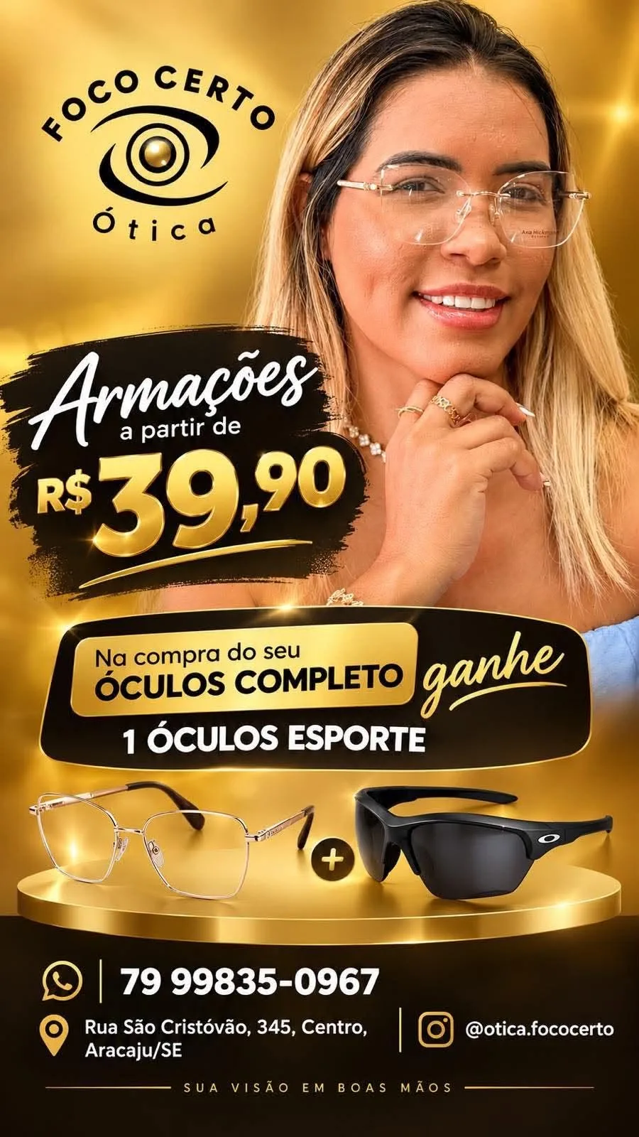 Foto 1 de Armações de Óculos - Ótica Foco Certo