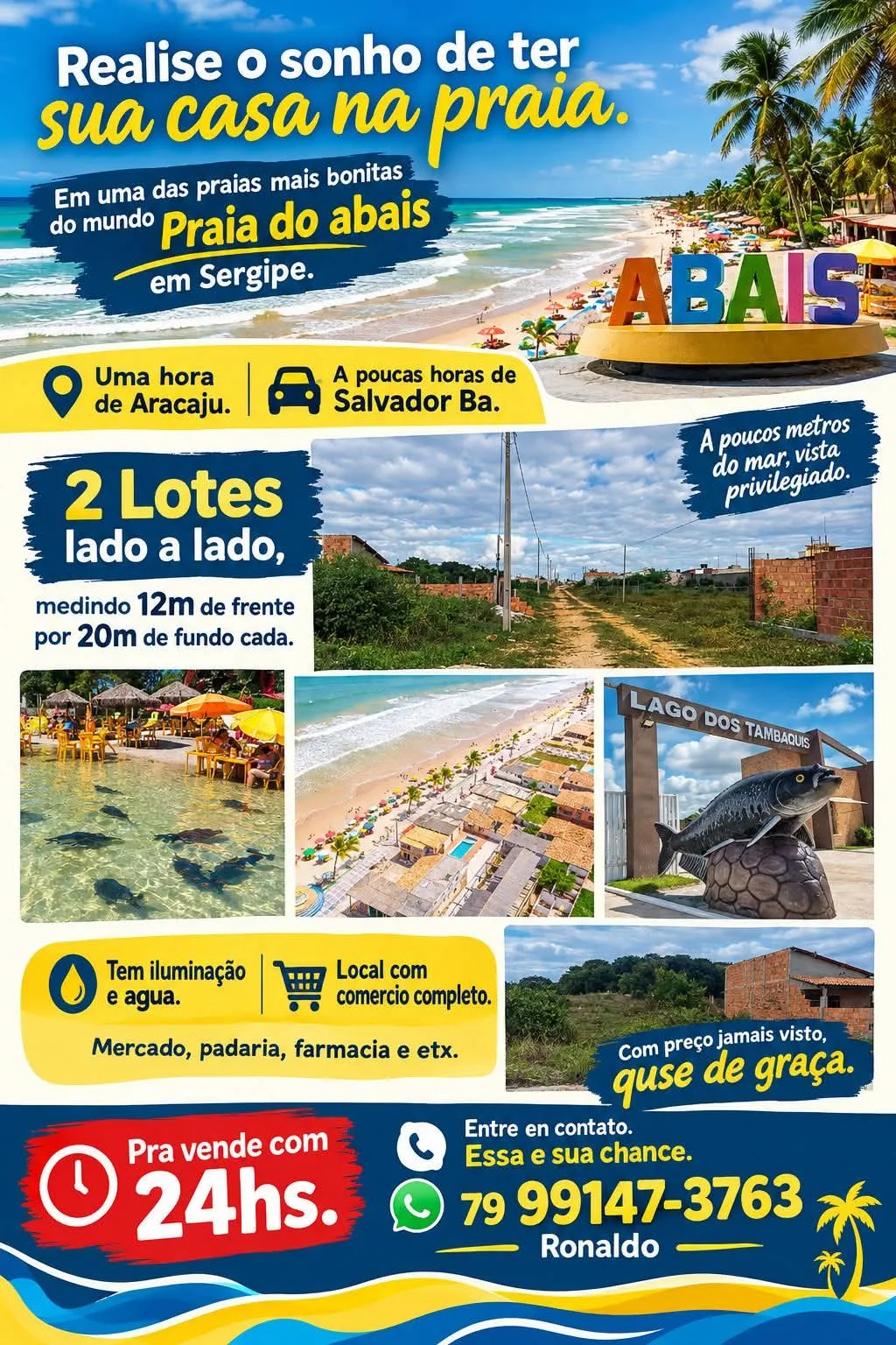 Foto 1 de 2 Lotes à venda na Praia do Abaís