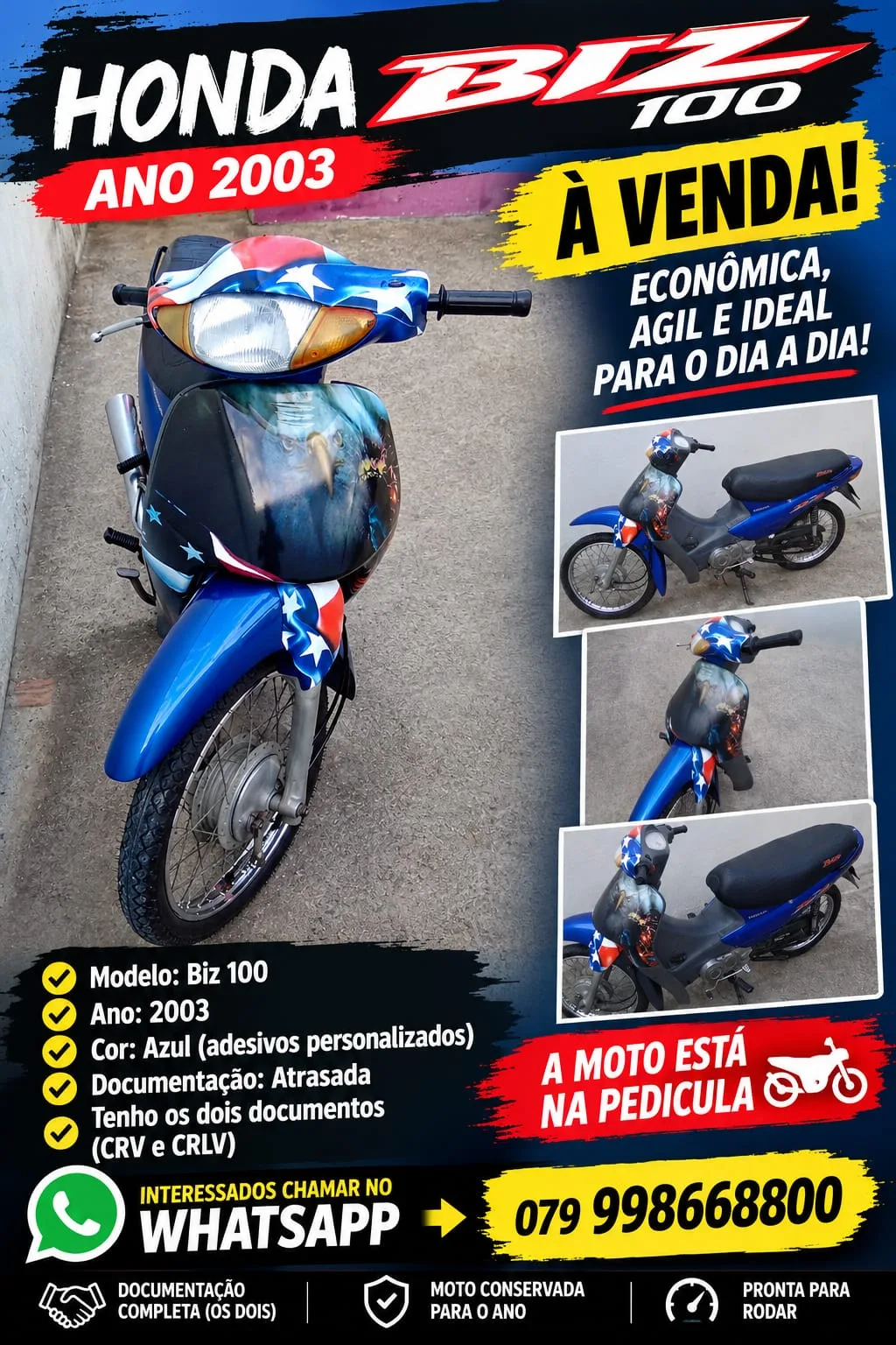 Foto do anúncio Honda Biz 100 Ano 2003 à Venda