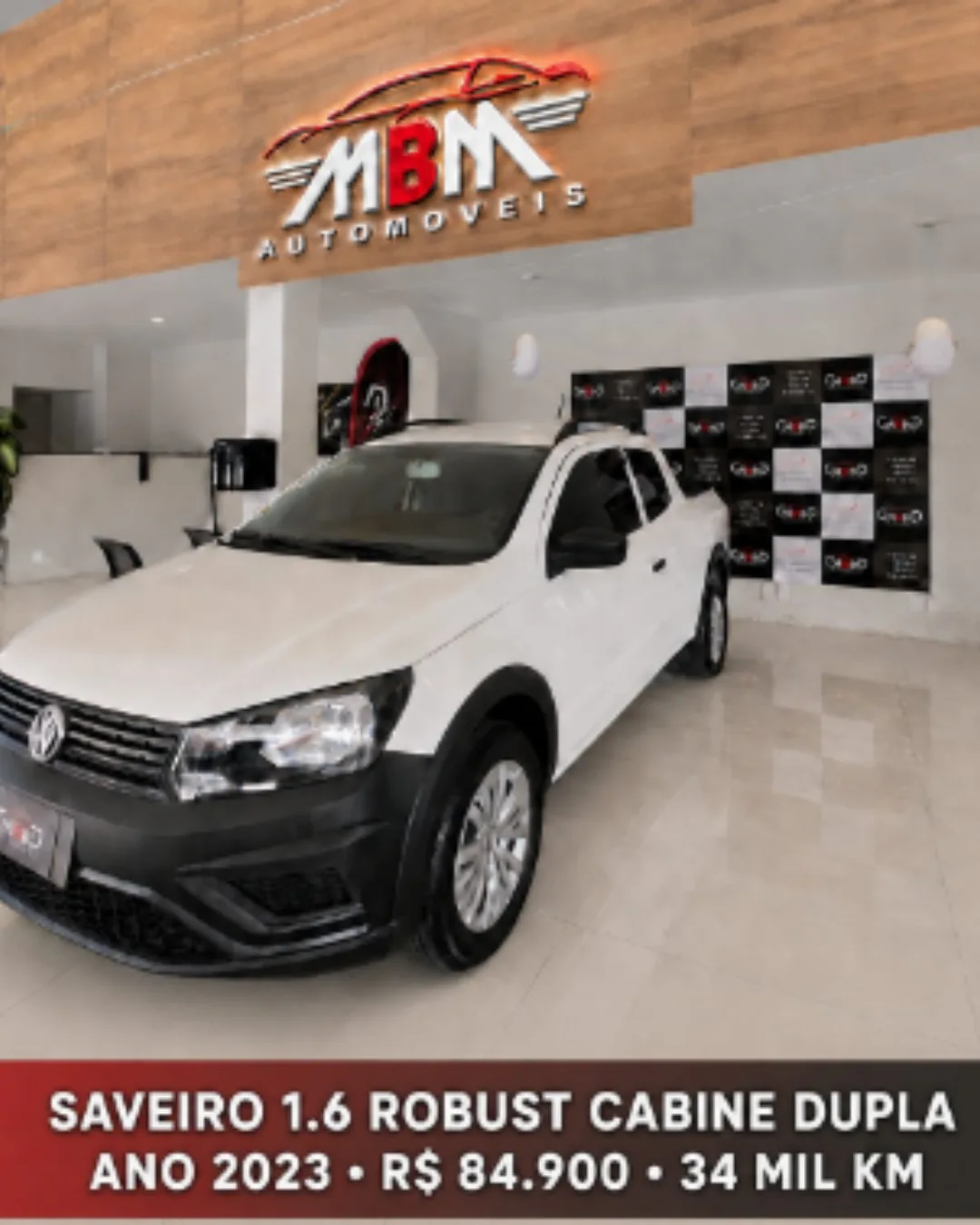 Foto 1 de Volkswagen Saveiro 1.6 Robust Cabine Dupla 2023 à venda