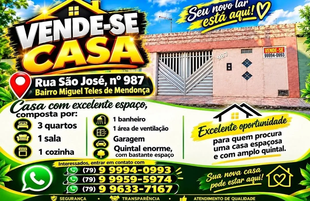Foto 1 de Casa à venda no Bairro Miguel Teles de Mendonça