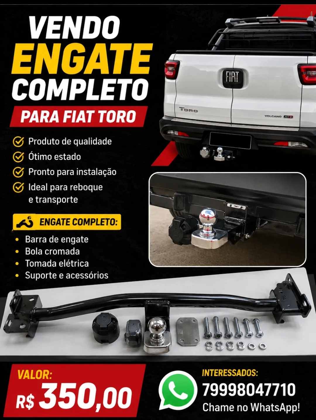 Foto do anúncio Engate completo para Fiat Toro