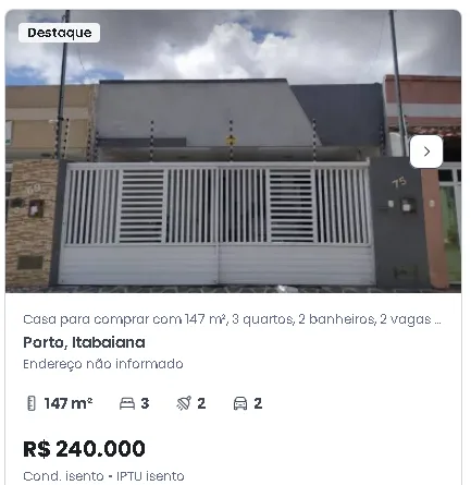 Foto do anúncio Casas à venda em Itabaiana