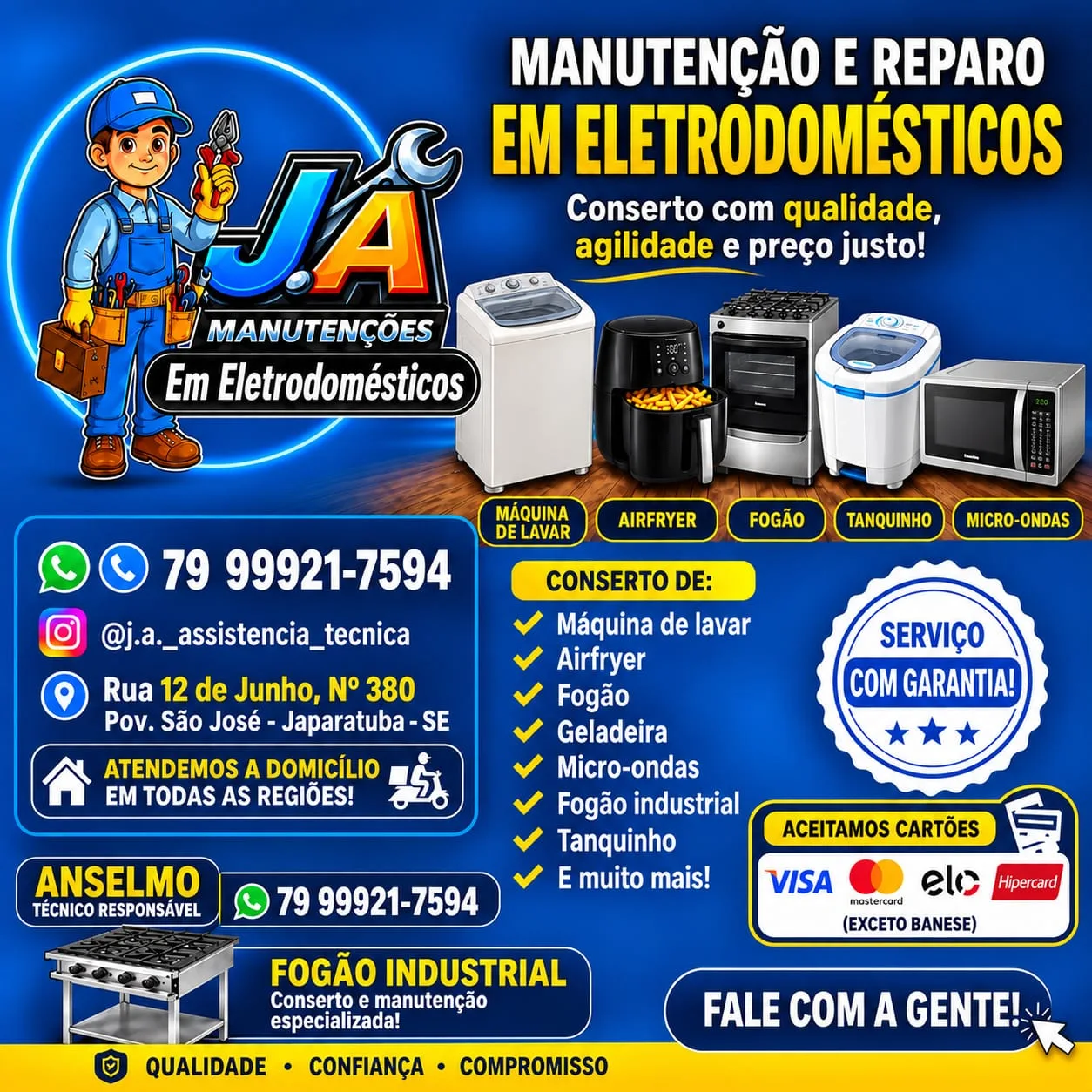Foto 1 de Manutenção e Reparo em Eletrodomésticos - JA Manutenções