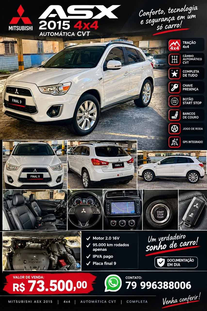 Foto do anúncio Mitsubishi ASX 2015 4x4 Automática CVT à venda