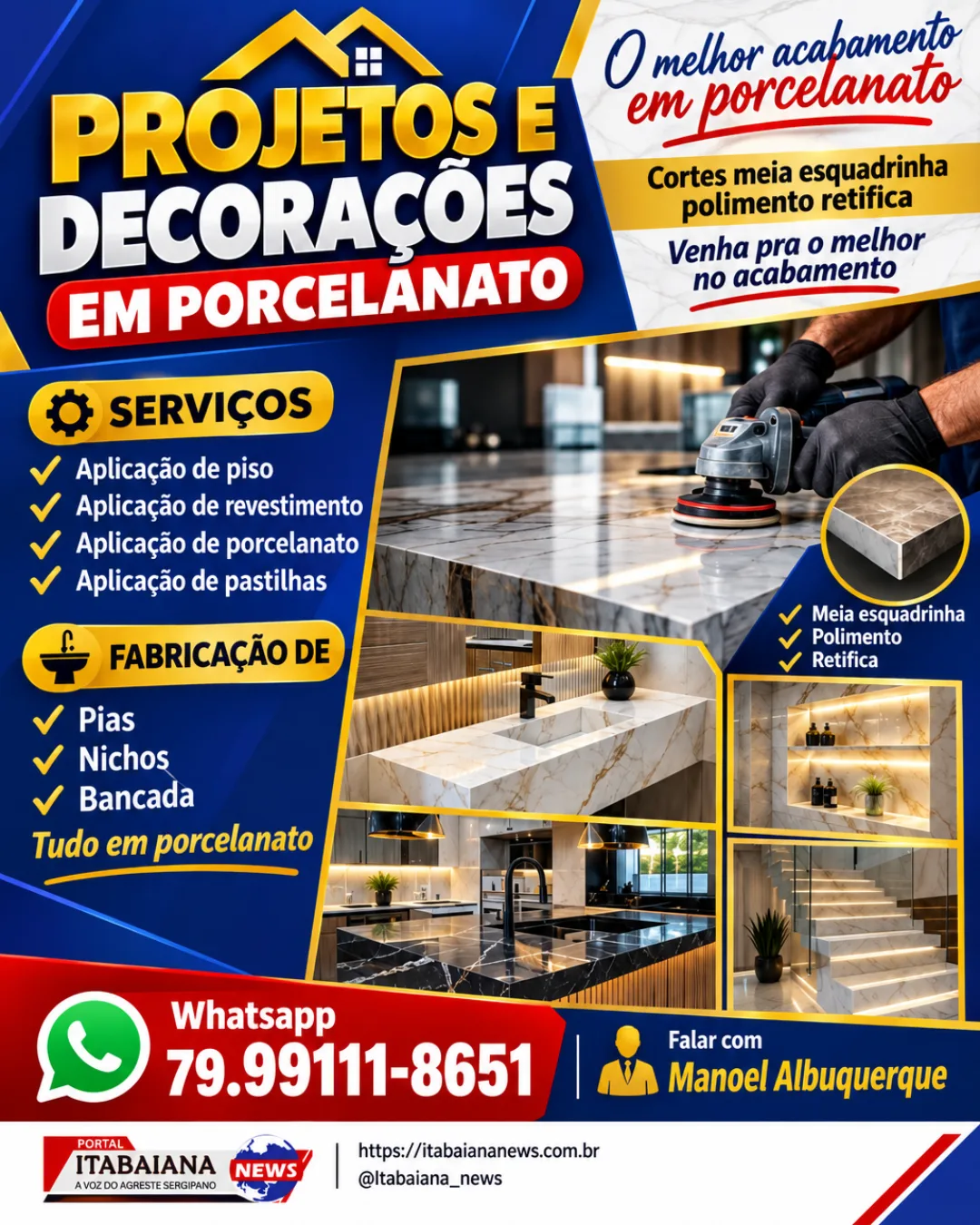 Foto 1 de Serviços e Fabricação de Peças em Porcelanato