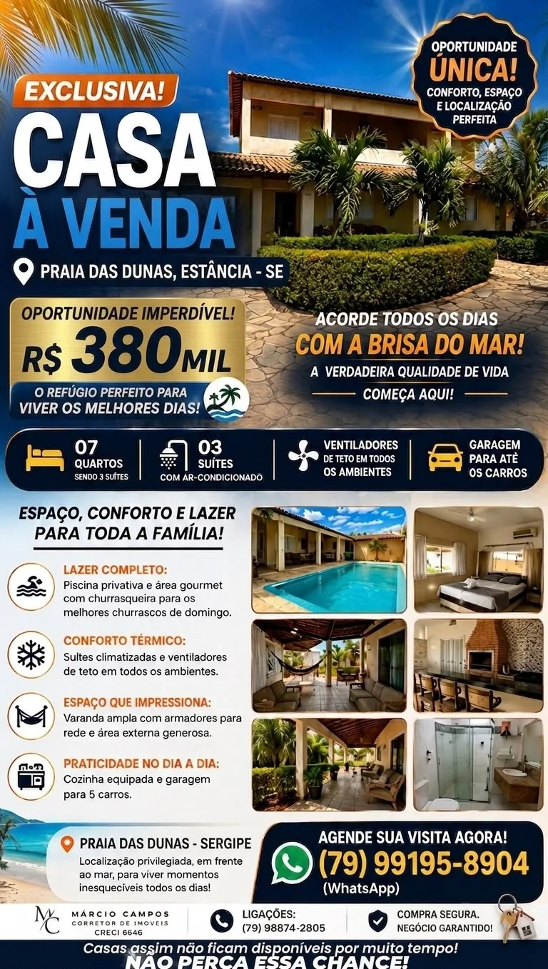 Foto 1 de Casa à venda na Praia das Dunas em Estância