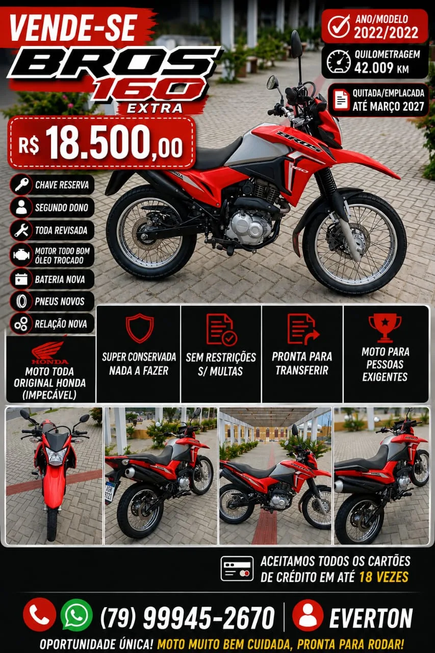 Foto do anúncio Honda Bros 160 2022/2022 à venda