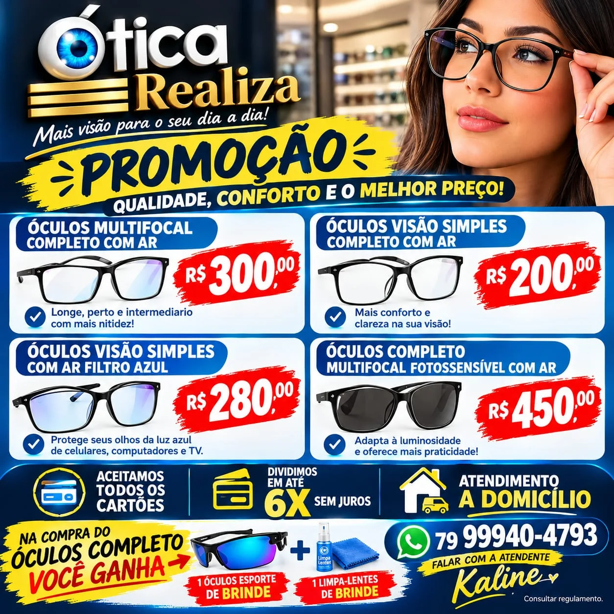 Foto 1 de Promoção de Óculos Completos - Ótica Realiza